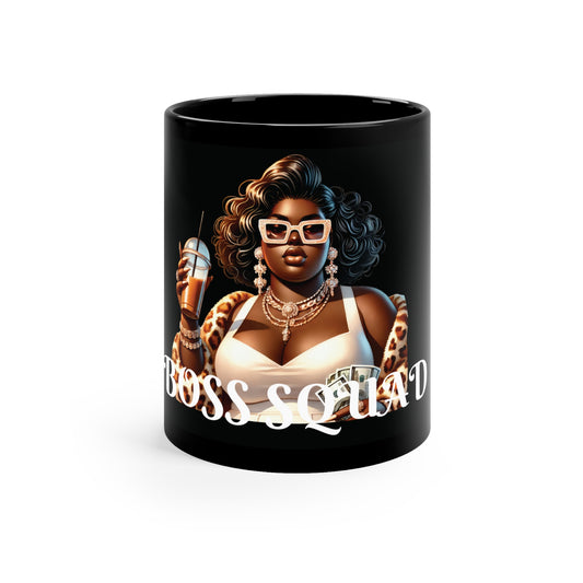 BOSS SQUAD Black Coffee Mug, 11oz