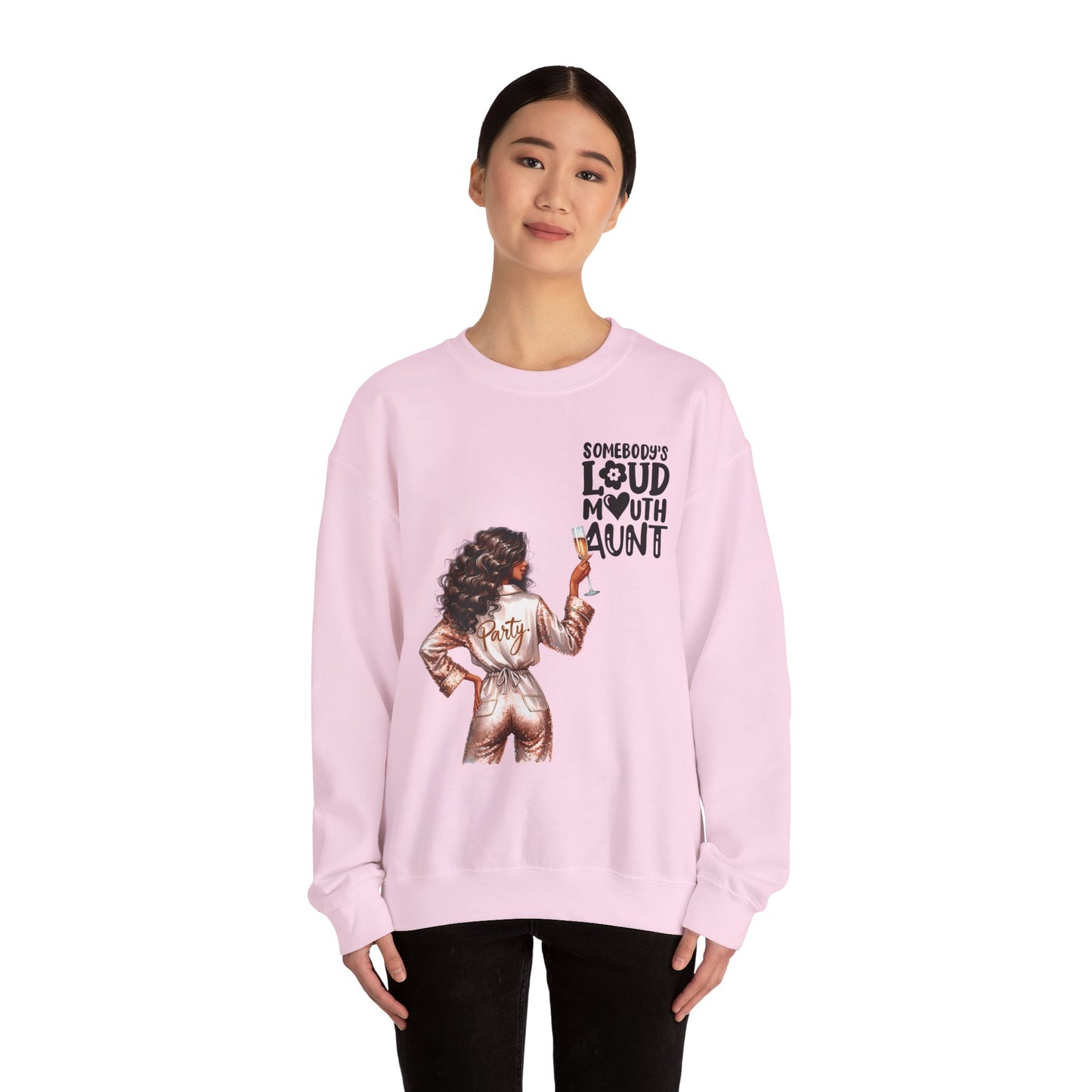 Somebody's Loud Mouth Auntie   Unisex Heavy Blend™ Crewneck Sweatshirt