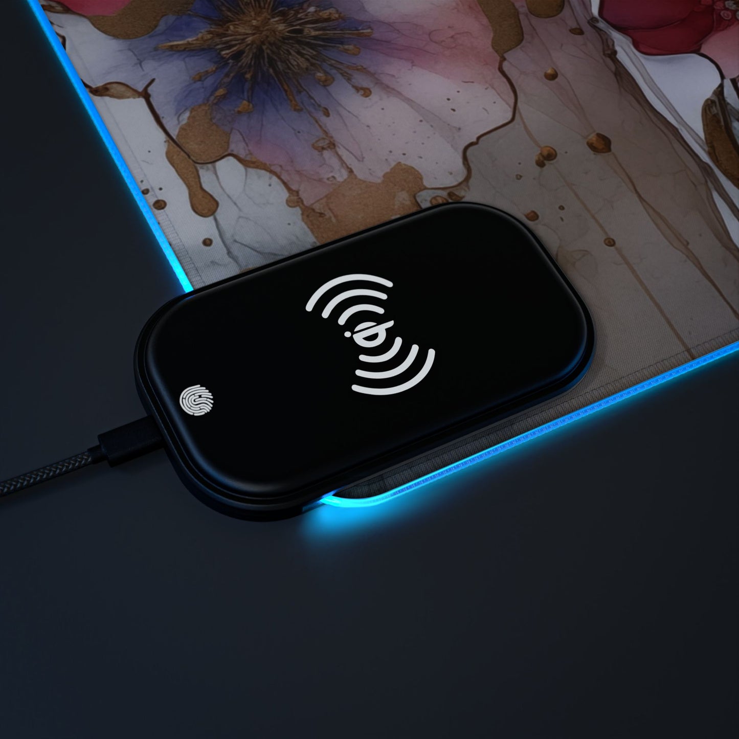 ''Serenity Flower'' Gaming Mouse Pad,LED, Wireless Charging