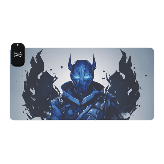 *Guard of The Blue Flame*  Gaming Mouse Pad, LED + Wireless Charging