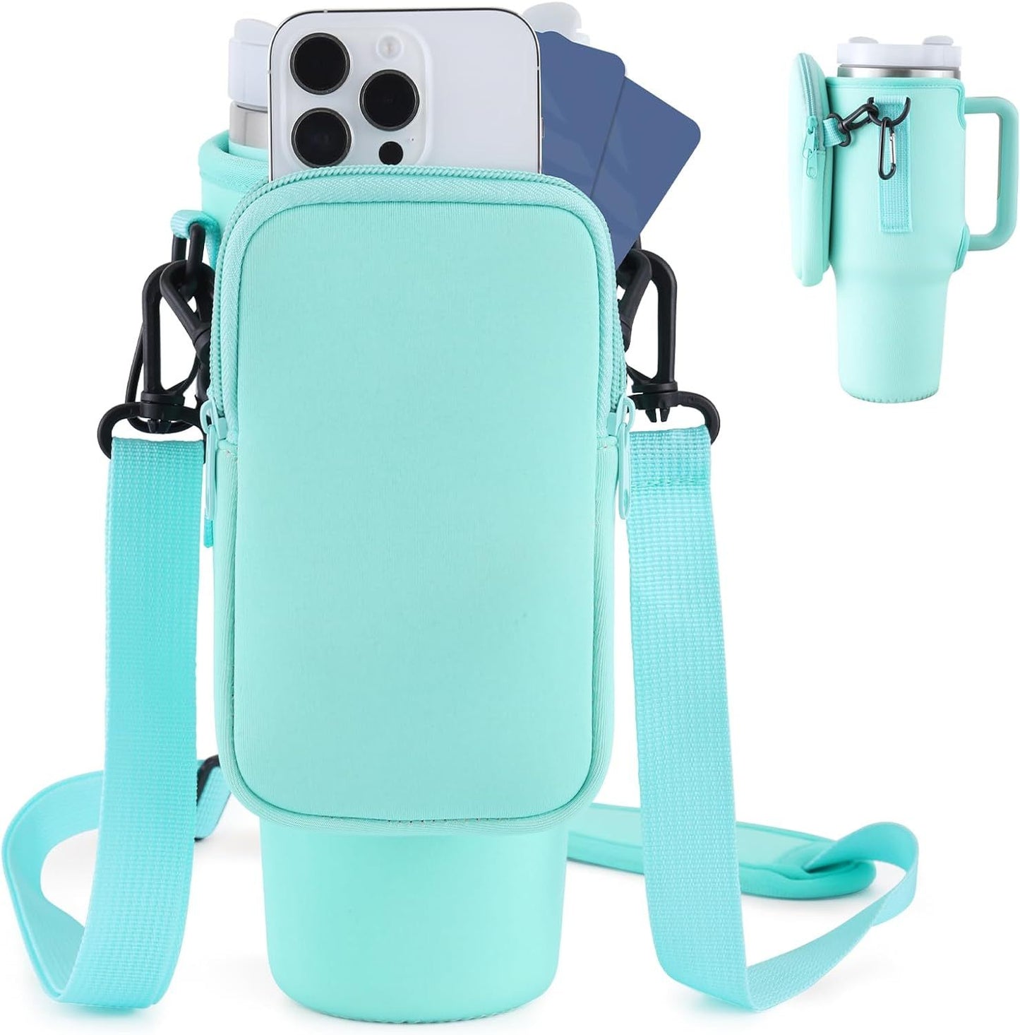 Slok Water Bottle Carrier Bag, Compatible With 40oz Tumbler With Simple Adjustable Strap