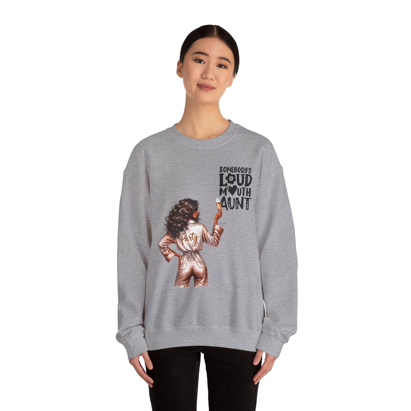 Somebody's Loud Mouth Auntie   Unisex Heavy Blend™ Crewneck Sweatshirt