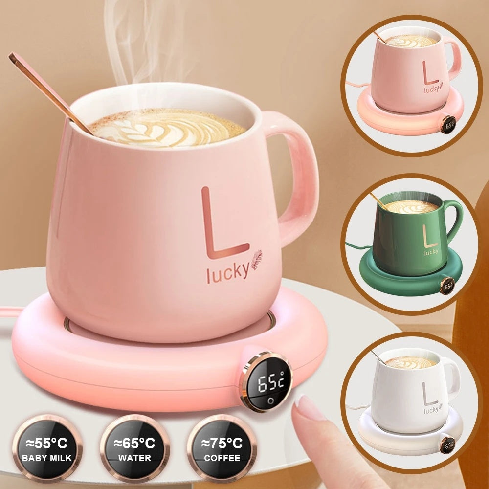 Cup Warmer Pad USB Adjustable Heat Plate with LED Display